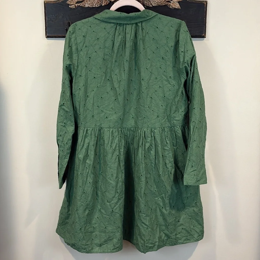 NWT J. Crew Eyelet Button Down Shirt Dress with Pockets Size 12